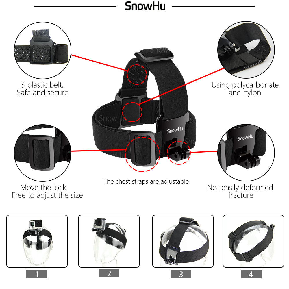 Head Strap Action Camera For Gopro Hero 5 4 3 Black Elastic Type For Sport Cameras
