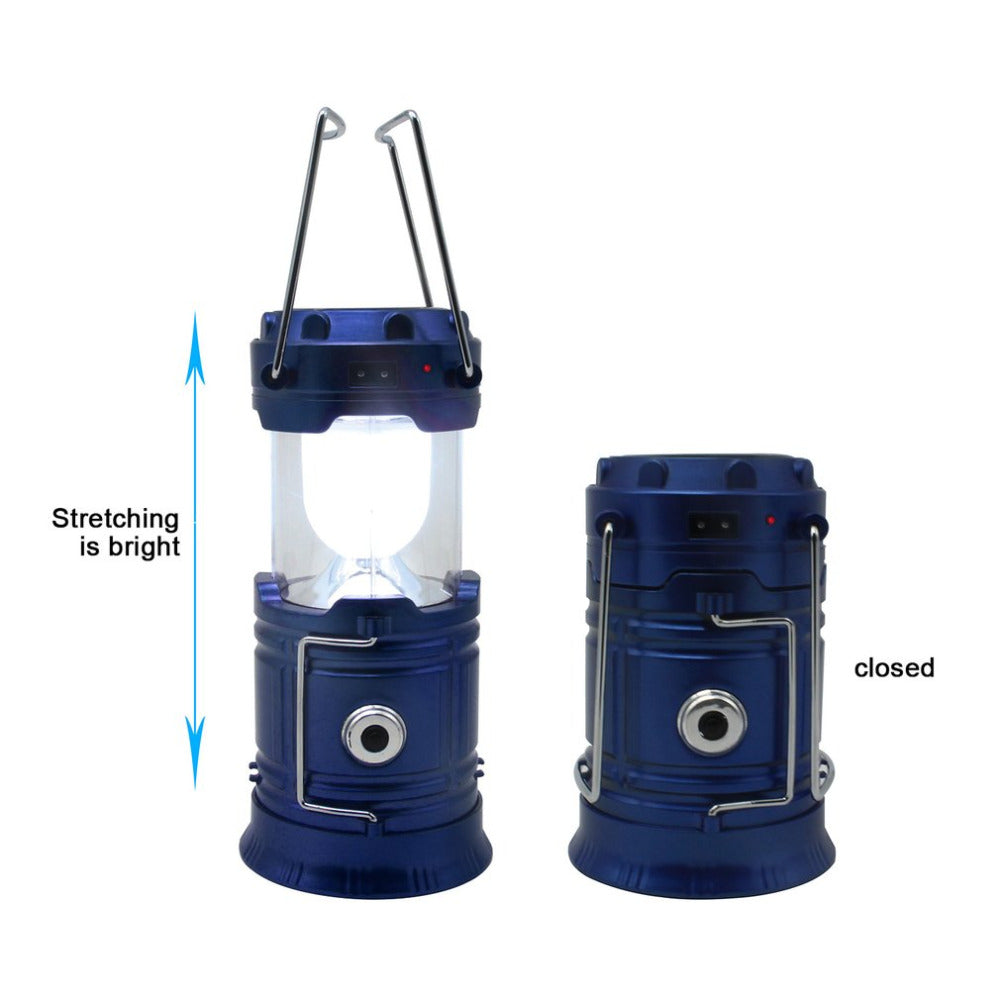 Portable Camping LED Lamps with Solar Rechargable and Waterproof Flashlight
