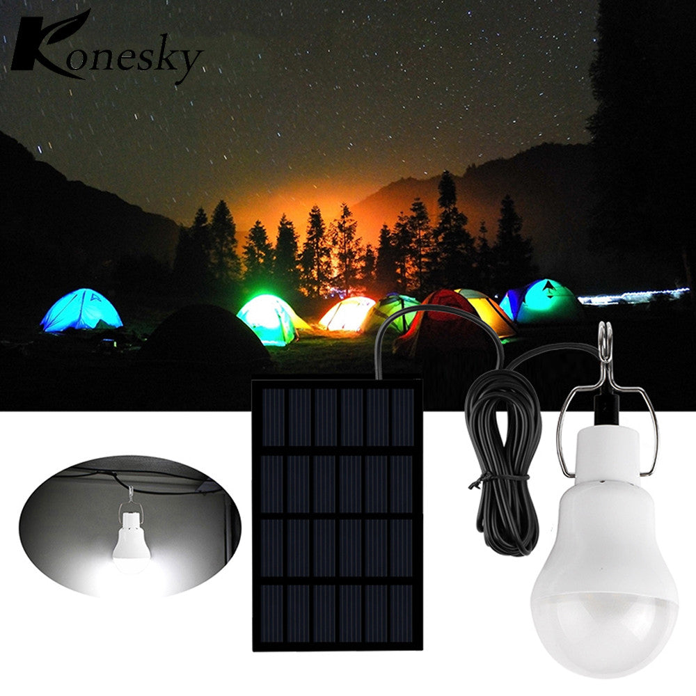 LED Camping Tent Light with Solar Rechargeable Night Lamp for Outdoor Hiking